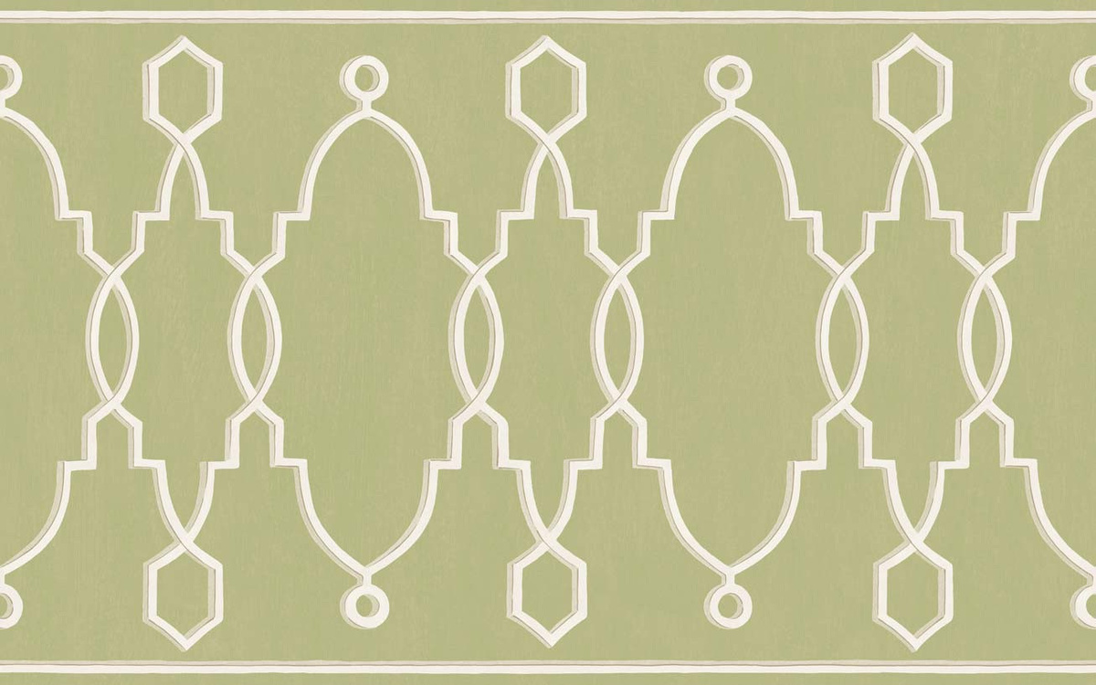 Cole & Son Tapete Preen Leaf in Grün mit geometrischem Art Deco Design - Bild 1