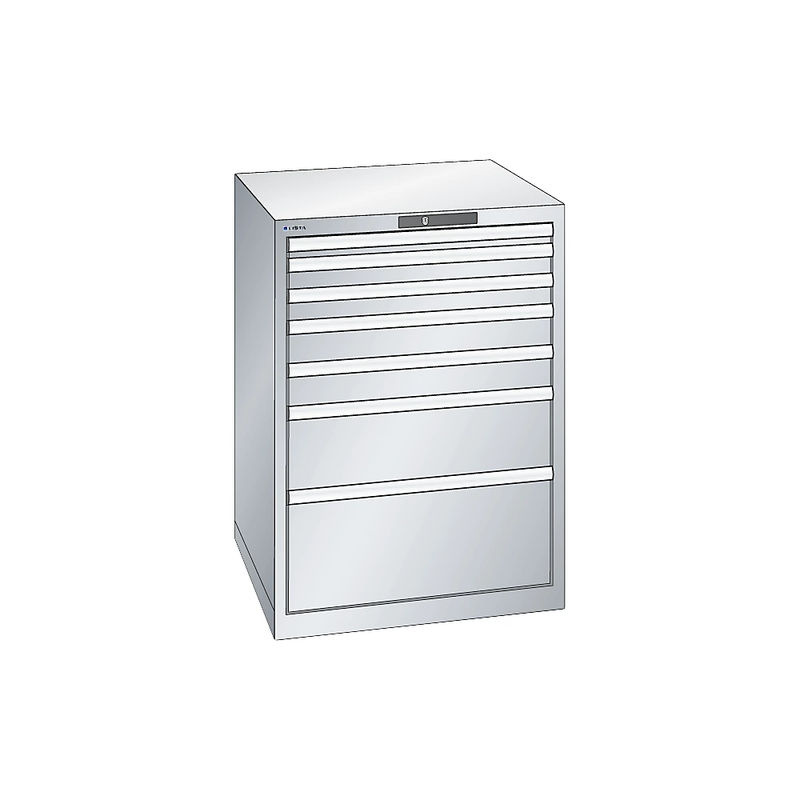 Lista Schubladenschrank 36x36E mit Key Lock, Grau/Weiß, B/T/H: 71,7 x 72,5 x 100,0 cm - Bild 2