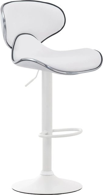 DELUKE Barhocker FAMIR Barstuhl aus Kunstleder in Weiß, B/T/H: 46 x 49 x 88 cm - Bild 1