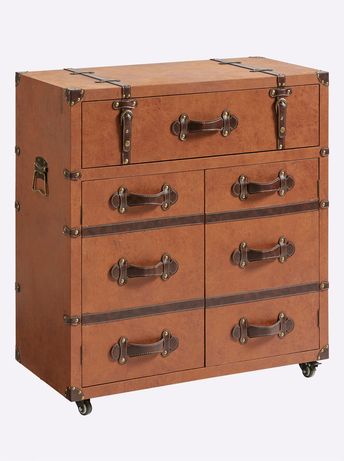 Kommode Heine Home in Braun mit Rollen, B/T/H: 87,5 x 40 x 40 cm - Bild 2