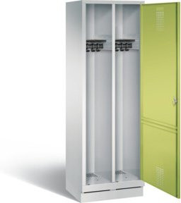 C+P Spind Evolo mit Schwenktüren, Korpus Lichtgrau und Front Viridingrün, H x B x T: 180 x 61 x 50 cm - Bild 1