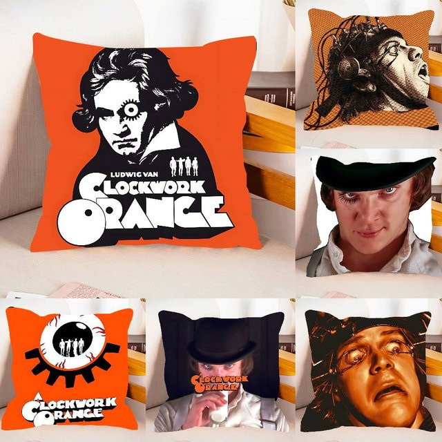 52TOYS Kissenbezug A Clockwork Orange mit bedrucktem Muster in Orange, 40 x 40 cm - Bild 1