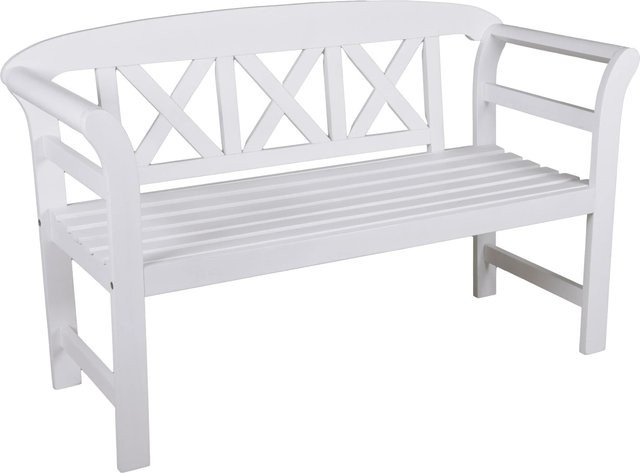Garden Pleasure 2-Sitzer Bank Vancouver aus Eukalyptusholz in Weiß, B/H/T: 51 x 80 x 128 cm - Bild 1