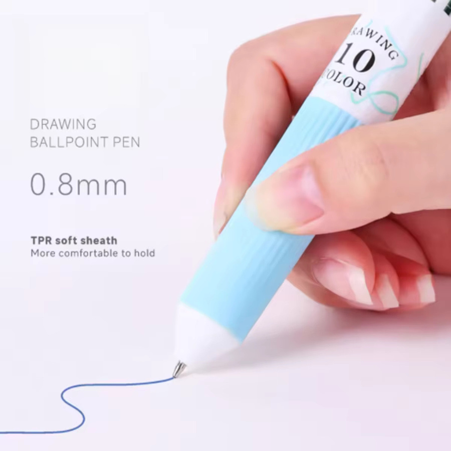 Haile 10-in-1 Mehrfarbige Kugelschreiber mit 0,8 mm feiner Spitze im 6er-Pack - Bild 2