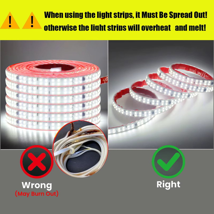 HEGEHE LED-Streifen wasserdicht mit 240 LEDs/m für Heimdekoration AC 220 V flexibler Bandstreifen mit selbstklebendem Klebeband - Bild 4