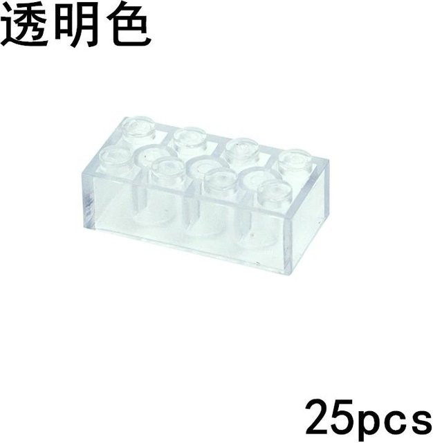 MOC Steine 2 x 4 Noppen, Bausteine, 25-teiliges Set, transparent, ab 6 Jahren - Bild 1