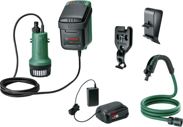 Bosch GardenPump 18V-2000 Akku-Tauchpumpe und Druckpumpe in Grün/Schwarz - Bild 1