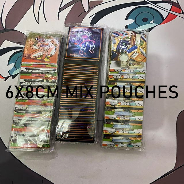 1G Candy Aufbewahrungsbeutel mit Cartoon-Motiv, flache Mylar-Kunststoffverpackung mit Reißverschluss, wasserdicht und anti-oxidativ, B/H: 6 x 8 cm, Mehrfarbig - Bild 1