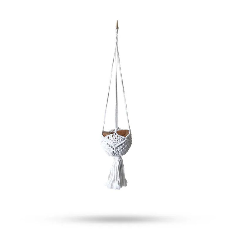 Manique Macramé Wandbehang in Naturel aus Baumwolle im Bohemian Stil mit geometrischem Design - Bild 2