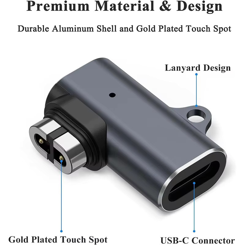 AfterShokz Magnetisches USB-C Ladeadapter Set in Schwarz für OpenRun Pro, OpenComm und Knochenleitungs-Kopfhörer - Bild 3