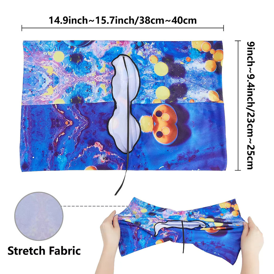 Elastische Notizbuchhülle aus Polyester mit Schloss in Mehrfarben, B/H: 400 x 250 mm - Bild 2