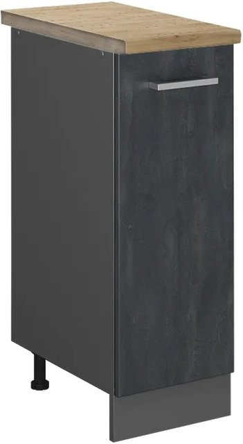 Vicco Apothekerschrank R-Line Medizinschrank für die Küche in Schwarz Beton und Anthrazit mit Eiche Front, Breite: 30 cm - Bild 1