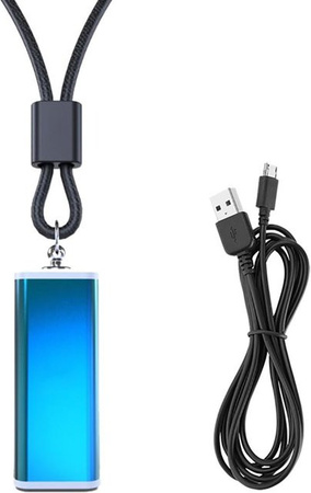 Tragbarer KONNWEI Anionen-Luftreiniger mit USB-Anschluss zur Staubentfernung in Blau und Schwarz