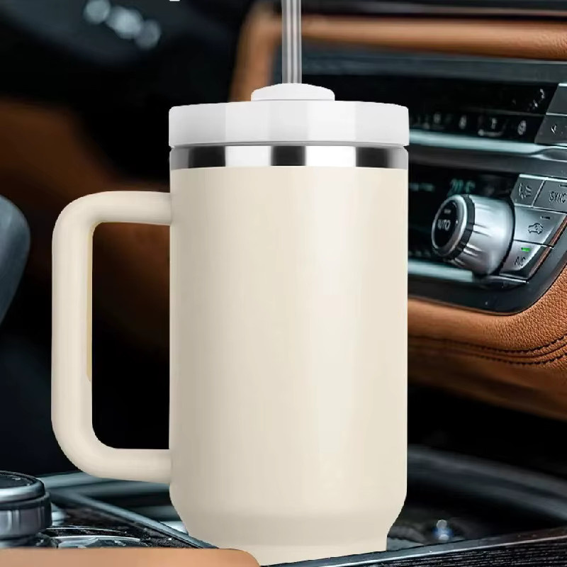 Barmaid Barware Acuum Cup 2.0 Isolierter Thermobecher aus Edelstahl mit Griff und Strohhalm für Heiß- und Kaltgetränke, 40oz - Bild 2