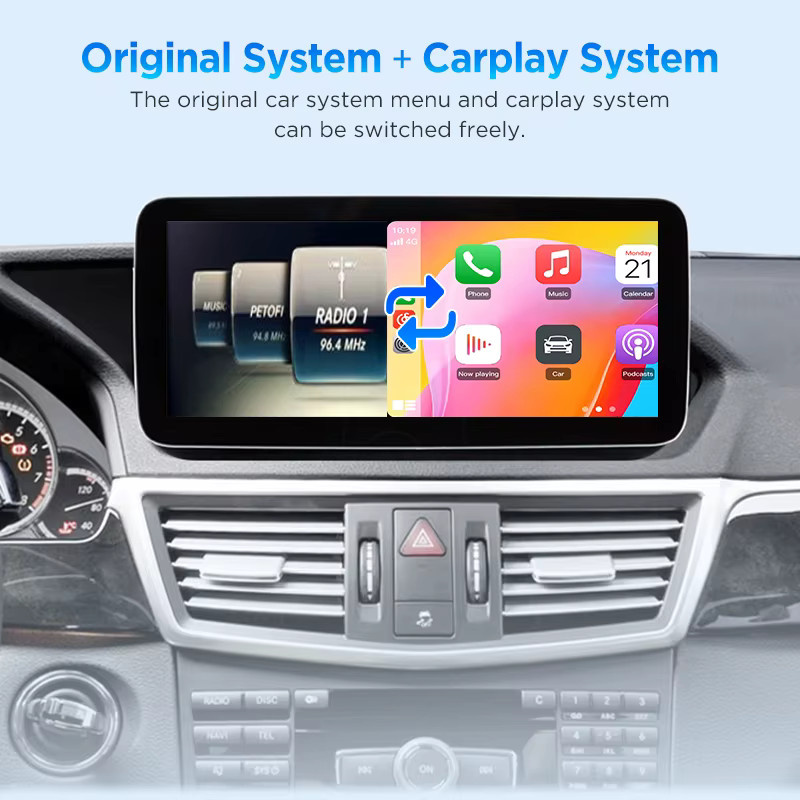 Junsun Multimedia-Player für Mercedes Benz E-Klasse W212 (2009-2016) mit 12,3 Zoll Touchscreen, Linux-System, kabelloses Apple CarPlay, Android Auto, GPS, Bluetooth und Wi-Fi in Schwarz - Bild 4