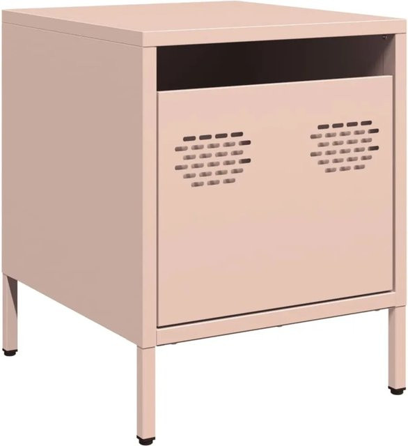 vidaXL Nachttisch aus kaltgewalztem Stahl in Pink im Industrie-Stil, B/T/H: 35 x 39 x 43,5 cm - Bild 1