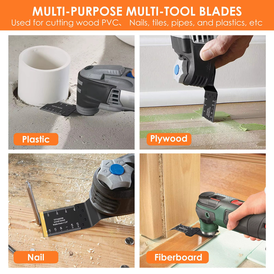 Toorise Multitool Oszillierende Sägeblatt Set aus Titan Bimetall für Holz und PVC, 8 oder 24 Stück - Bild 6