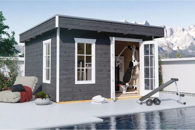 Skan Holz Gartenhaus Breda 2 aus Holz in Grau B/H/T: 420 x 255 x 380 cm - Bild 1