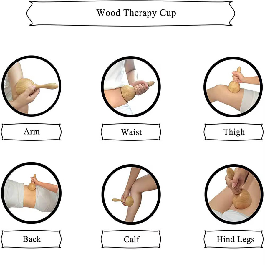YQQGD Handmassagebecher aus Holz, Lymphdrainage-Massagegerät, Unisex - Bild 2