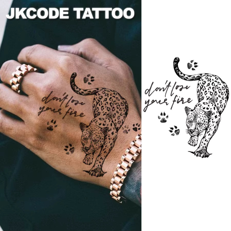 JKCODE TATTOO Schneeleoparden-Tattoo-Aufkleber, Damen - Bild 2