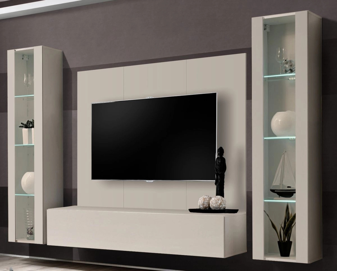 4-teilige moderne Wohnwand Inn.Furn in Kaschmir, Farbe Beige und Weiß, Breite: 260 cm - Bild 1