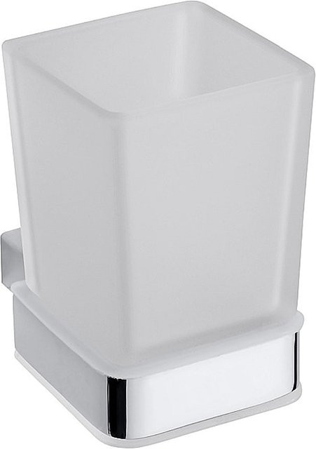 Brillantbad BIA Glashalter aus Messing in Chrom für Bad und WC, B/H/T: 10,0 x 6,3 x 9,7 cm - Bild 1