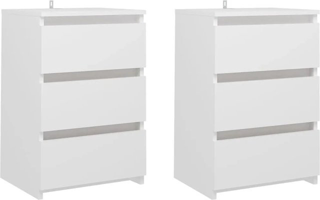 vidaXL Nachttische 2er-Set Weiß aus Holzwerkstoff B/T/H: 40 x 35 x 62,5 cm - Bild 1