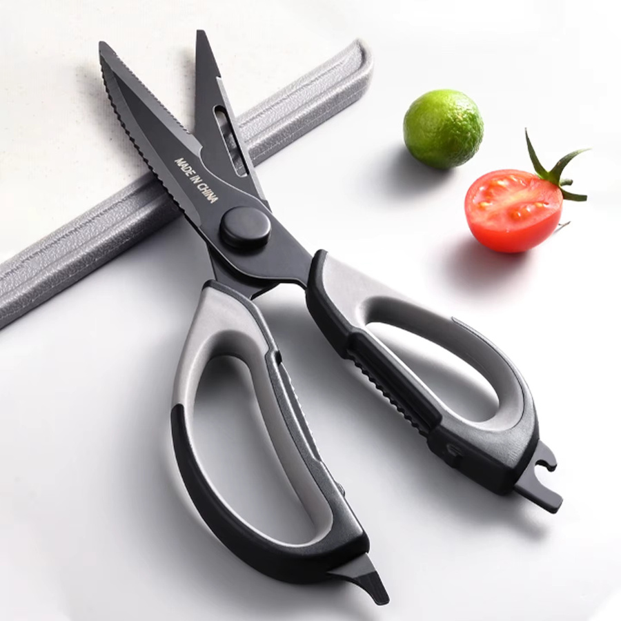 PLYS Küchenschere aus Titan in Schwarz für Fleisch, Fisch und Hähnchenknochen - Bild 3