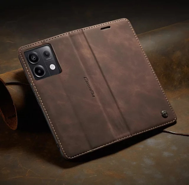 Luxus Leder Handyhülle Wallet Flip Case mit Kartenfach und Standfunktion für Xiaomi Redmi Note 13 Pro Plus 12 11 10 13C 12C 11A 4G 5G in Blau und Braun - Bild 1