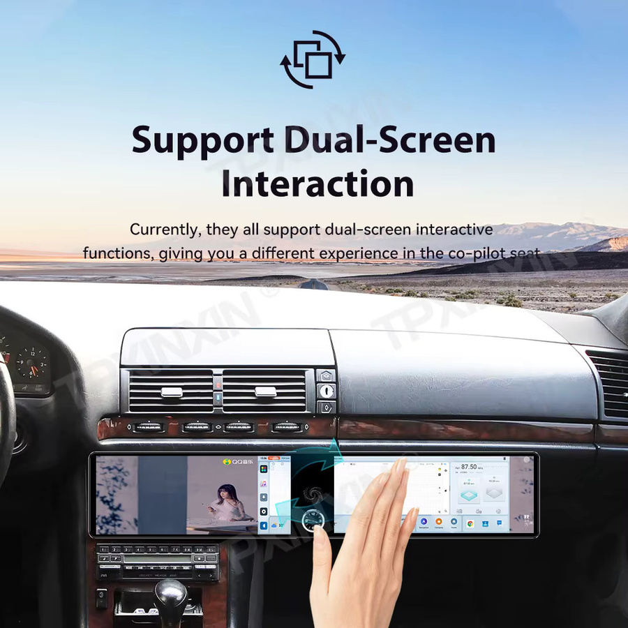 TPXINXIN Android Auto und CarPlay Multimedia Autoradio mit GPS-Navigation für Mercedes Benz S-Klasse W140 1991-1998, 24,6 Zoll, Schwarz - Bild 5