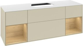 V&B Waschtischunterschrank Finion in Eichenoptik mit grau lackierter Oberfläche, Breite: 160 cm, Tiefe: 60 cm, Höhe: 50,1 cm - Bild 1
