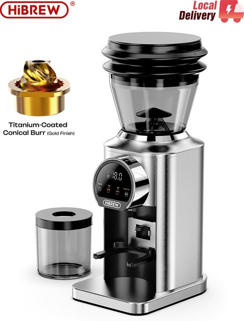 HiBREW G3 Plus Elektrische Kaffeemühle mit 40mm Titan-beschichtetem konischem Mahlwerk aus Edelstahl für Espresso, Pour Over und Türkischen Kaffee - Bild 1