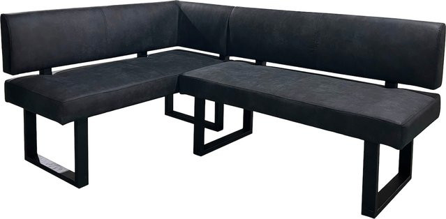 Eckbankgruppe byLIVING VANCOUVER in Anthrazit mit Armlehnen und Mikrofaser-Bezug, B/H/T: 125 x 86 x 181,5 cm - Bild 1