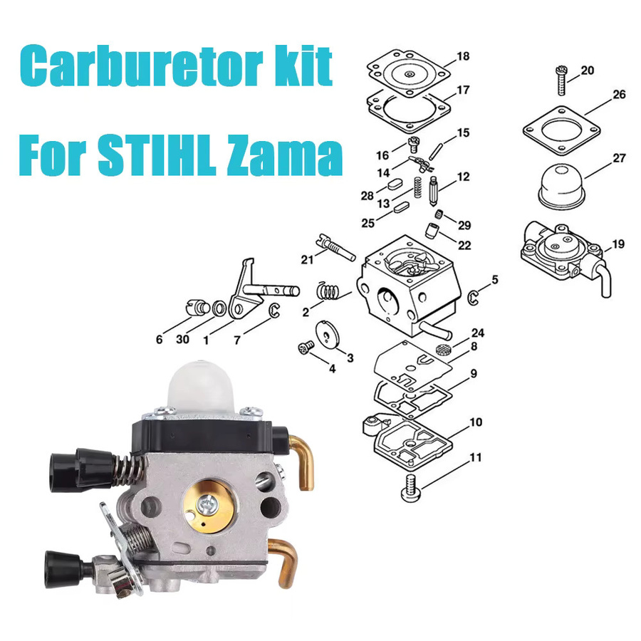 Stihl Vergaser-Set für Fadentrimmer und Unkrautfresser inklusive Luftfilter und Leitungsdichtung, passend für FS55R, FS55RC, KM55, HL45, KM55R, FS38, FS75 und FS45C - Bild 1