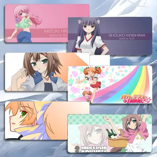 Anime-Komödie B-Baka to Test to Shoukanjuu Gaming-Mauspad mit LockEdge in Schwarz als große PC-Tischunterlage - Bild 1