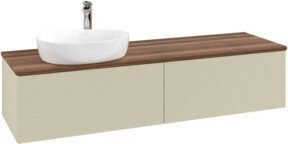 V&B Waschtischunterschrank Antao mit Frontstruktur, wandhängend, Grau und Weiß, B: 160 cm, T: 50 cm - Bild 1