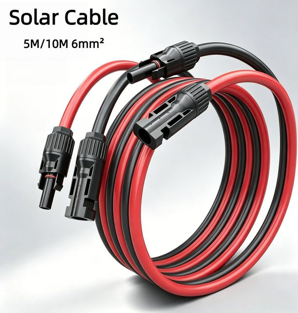 JINGYANGPV Solarkabel Verlängerungskabel mit Solarsteckern für Photovoltaik-Systeme, 6 mm² / 10 AWG, wasserdichte Steckverbinder zur Verbindung von Solarmodulen - Bild 1