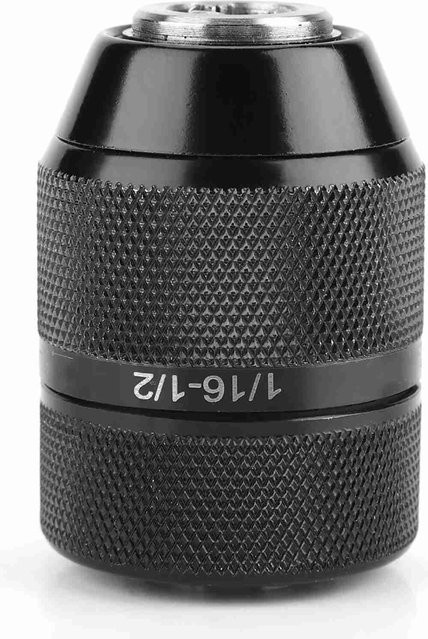 Selbstspannendes Metall-Bohrfutter 13mm mit 1/2 Zoll Aufnahme und 3/8 Zoll Gewinde in Schwarz - Bild 1