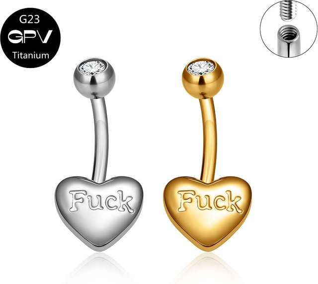 Bauchnabelpiercing Titan, Gravur, Damen - Bild 1