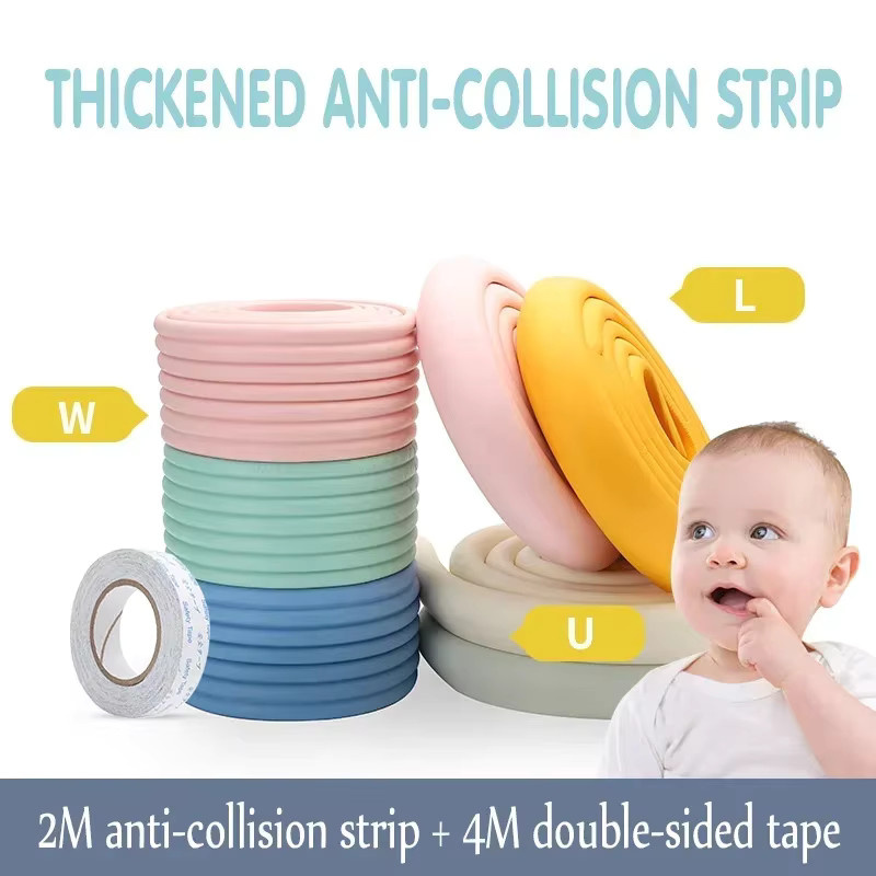 Baby-Sicherheits-Eckenschutzband und Tischkantenschutz aus weichem Antikollisions-Schaumstoff, Grau/Mehrfarbig, Länge: 2 m - Bild 3