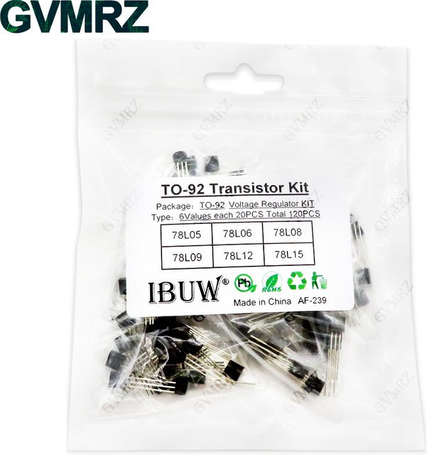 120er TO-92 Transistor Kit mit 10 Werten für DIY Elektronik-Stromversorgungen, Farbe: Schwarz - Bild 1