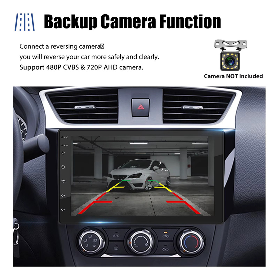 ESSGOO Kabelloses Multimedia-Autoradio mit Android Auto und CarPlay, Bluetooth, Schwarz - Bild 5