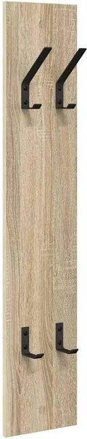 vidaXL Wandmontierter Kleiderständer Sonoma-Eiche mit Haken, Farbe Braun, B/H: 100 x 20 cm - Bild 1