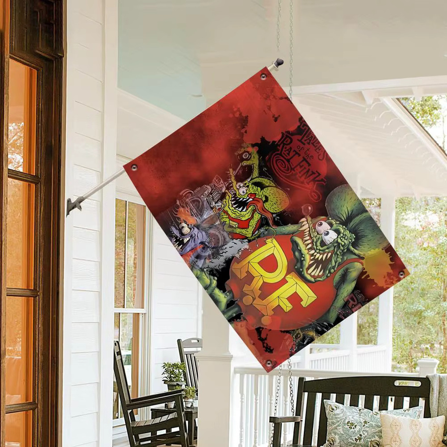 Rat F-Fink Choppers Wandbehang Kunstbanner Multicolour B: 70 cm, H: 50 cm - Bild 3