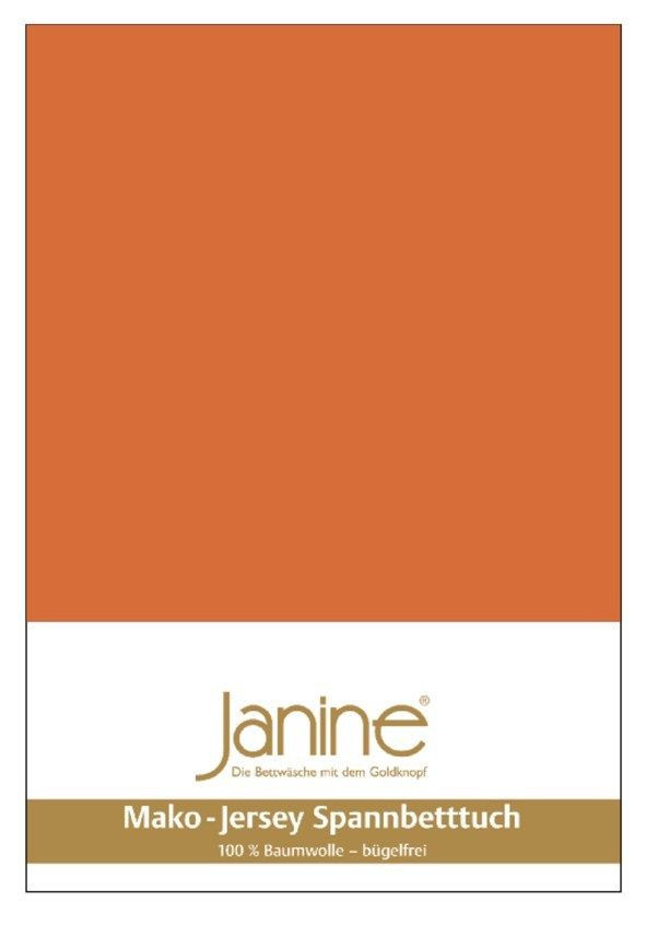 Janine Spannbetttuch aus Mako-Jersey aus 100% Baumwolle, Farbe: Rost-Orange, Breite: 90-100 cm, Länge: 190-200 cm - Bild 1