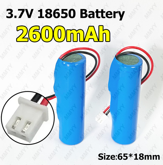 SUYIJIA 18650 Akku 3,7 V 2600 mAh in Blau mit Bluetooth-Lautsprecher und LED-Licht - Bild 1