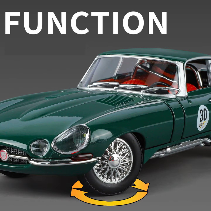 MAKEDA Jaguar E-Type Modellauto, 1:24, mit Licht und Sound, Schwarz - Bild 3