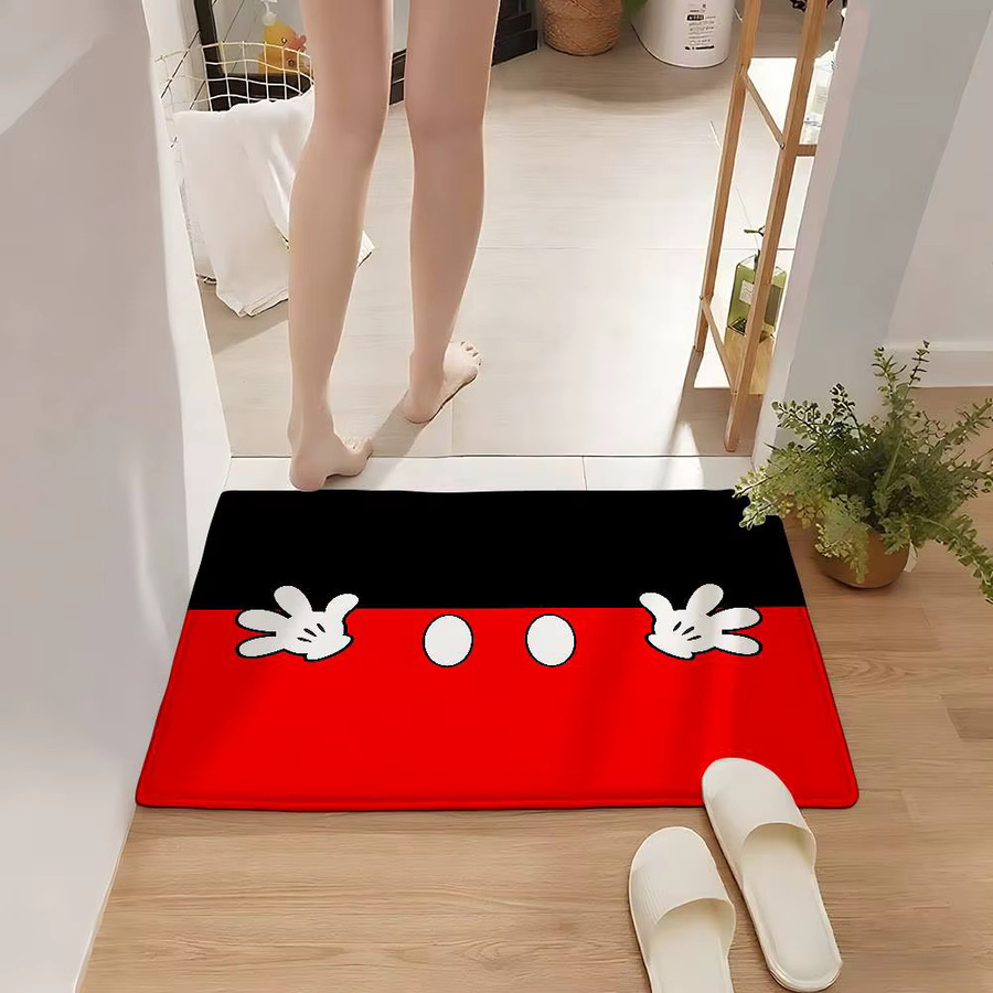 Rutschfeste Mickey Mouse Fußmatte von 52TOYS in Rot, rechteckig aus Polyester, Breite: 60,0 cm, Tiefe: 40,0 cm - Bild 3