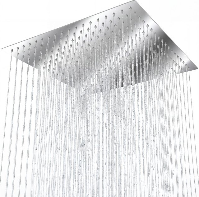 tectake Regenduschkopf aus Edelstahl in Silber, quadratisch, B/T/H: 30 x 30 x 4,5 cm - Bild 1
