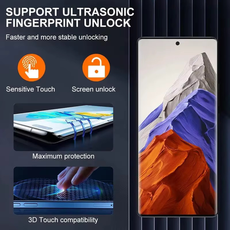 4er-Pack 3D-Displayschutz aus gehärtetem Glas für Honor 90 und Honor 90 Pro, transparent, mit Anti-Fingerabdruck- und bruchsicherer Beschichtung - Bild 3